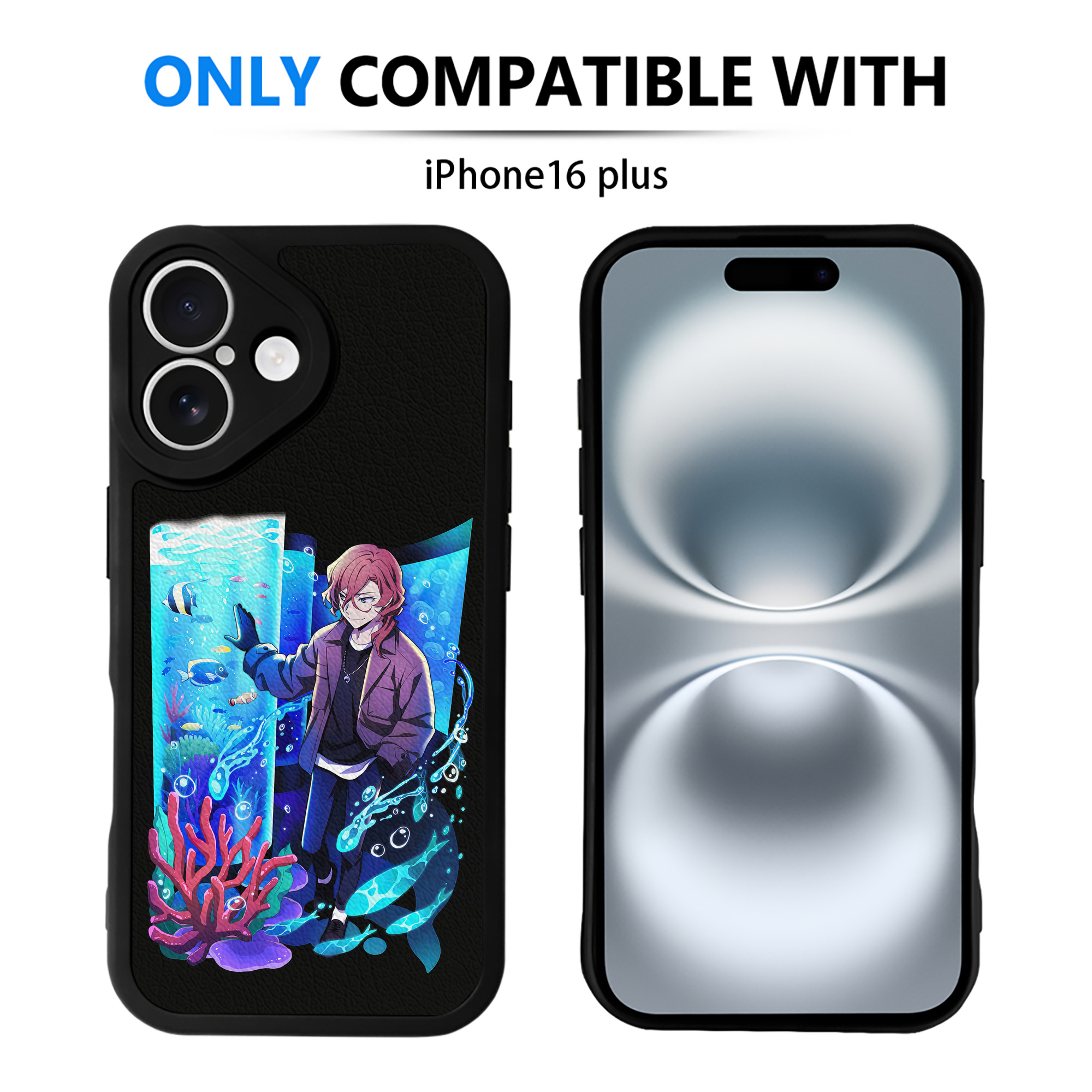 （画像用） 文豪ストレイドッグス Bungo Stray Dogs 【iPhone 16シリーズ対応】シリコンスマホケース（レザー調） 材質：シリコン